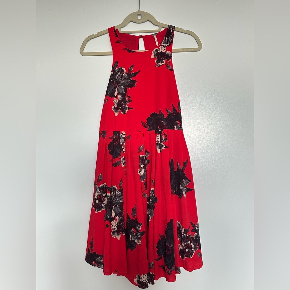 Free People Red Floral Cocktail Dress